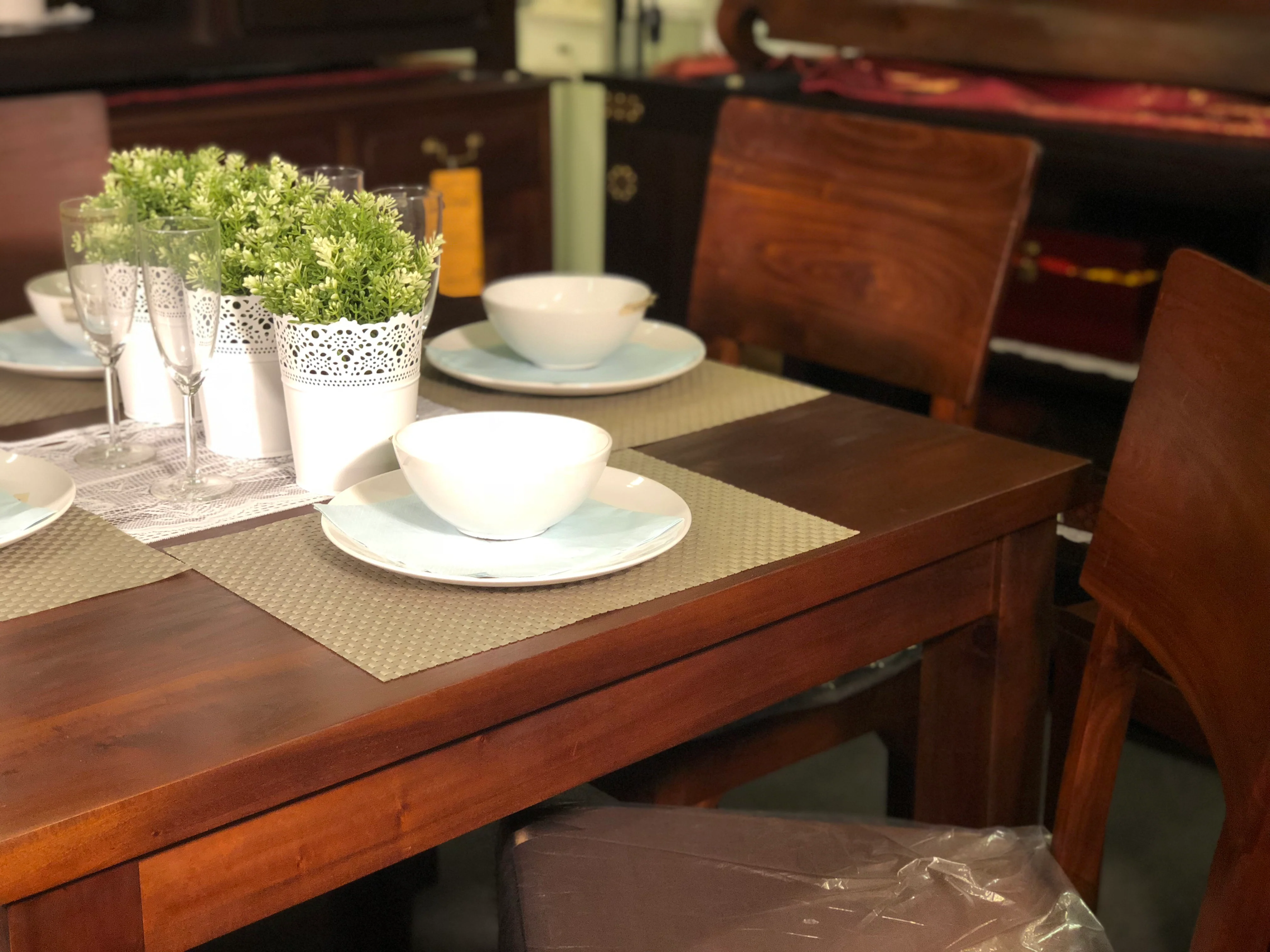 MP - Amsterdam Dining Table with 4 Chairs 100 x 100 x 78 cm Special Package Set Full Solid TEK168 DT 100 100 RPN - Image 7