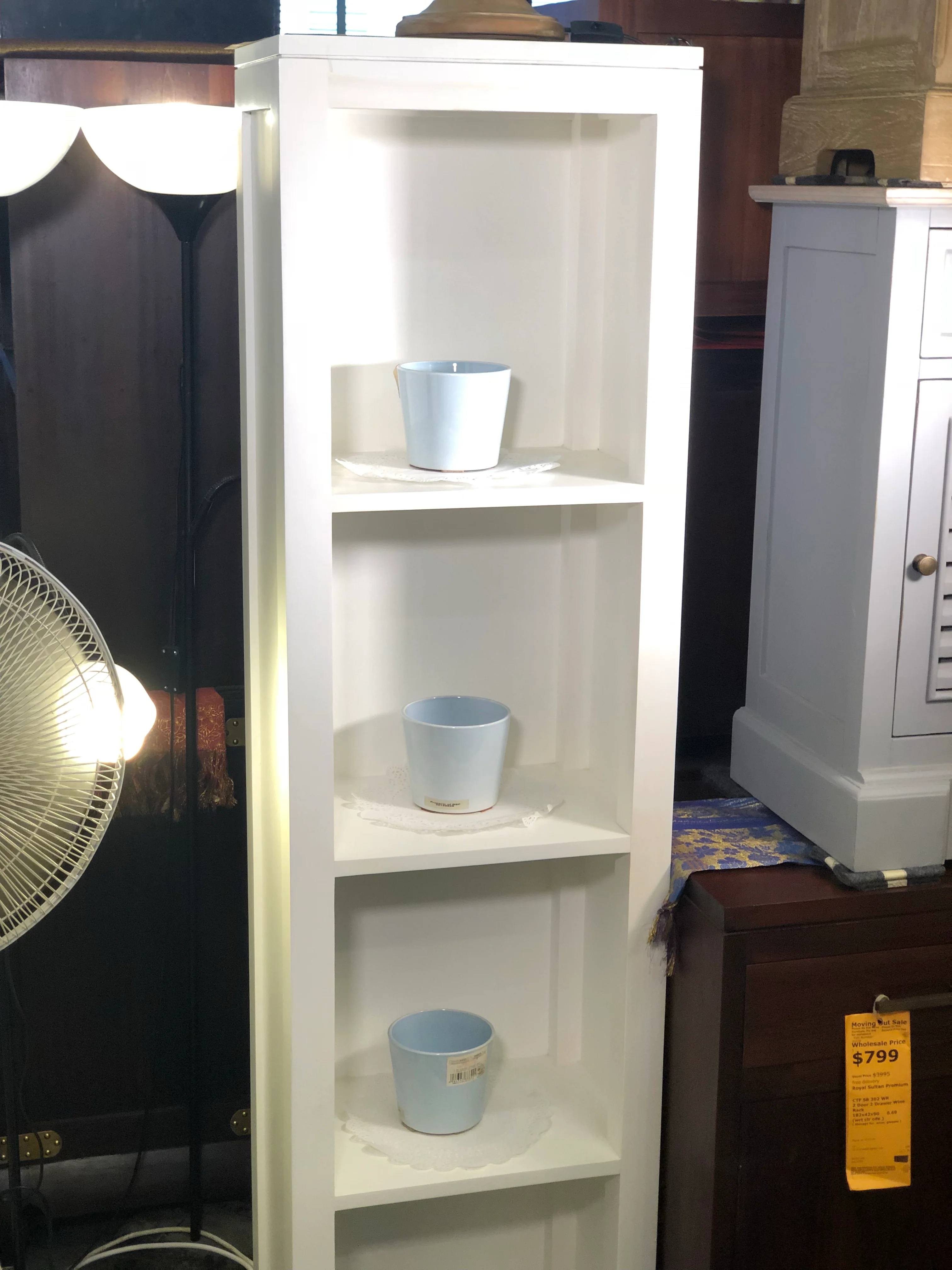 Amsterdam Solid Teak Timber Slim Bookcase - TEK168 BC 000 TA C ( Picture for Reference ) ( White Colour ) - Image 4