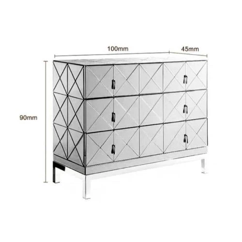 DELANEY Mirrored Buffet Sideboard Cabinet - Image 4