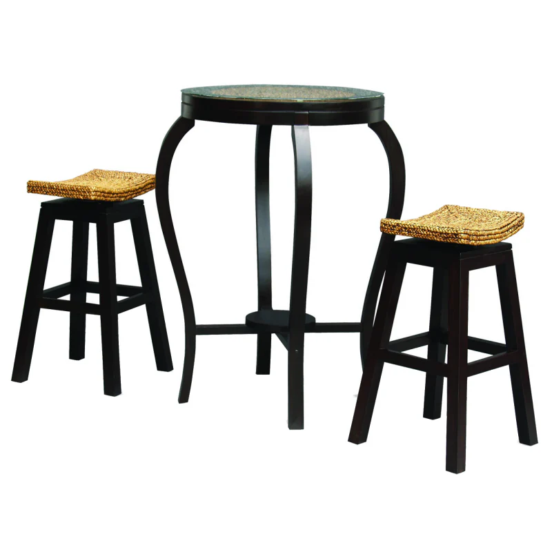 MP - Ornament Tall Bar Table and 2 Bar Stool TEK16 8BR 102 WV SET ( Chocolate Colour ) - Image 3