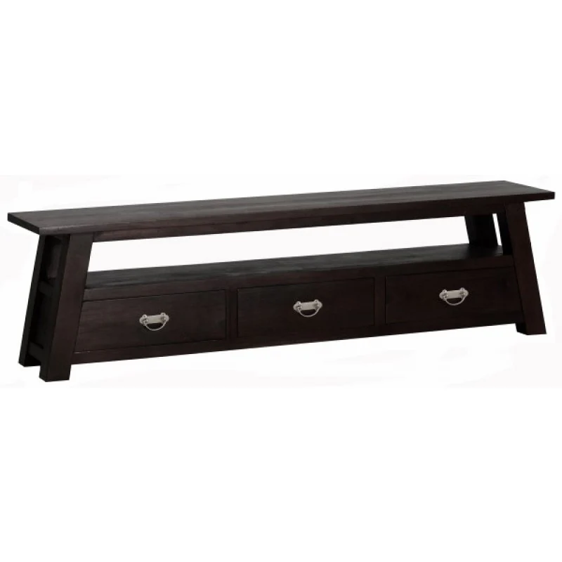 Japanese TV Console 3 Drawers 1 Long Shelf TEK168 SB 003 JS ( Mahogany Colour ) - Image 3