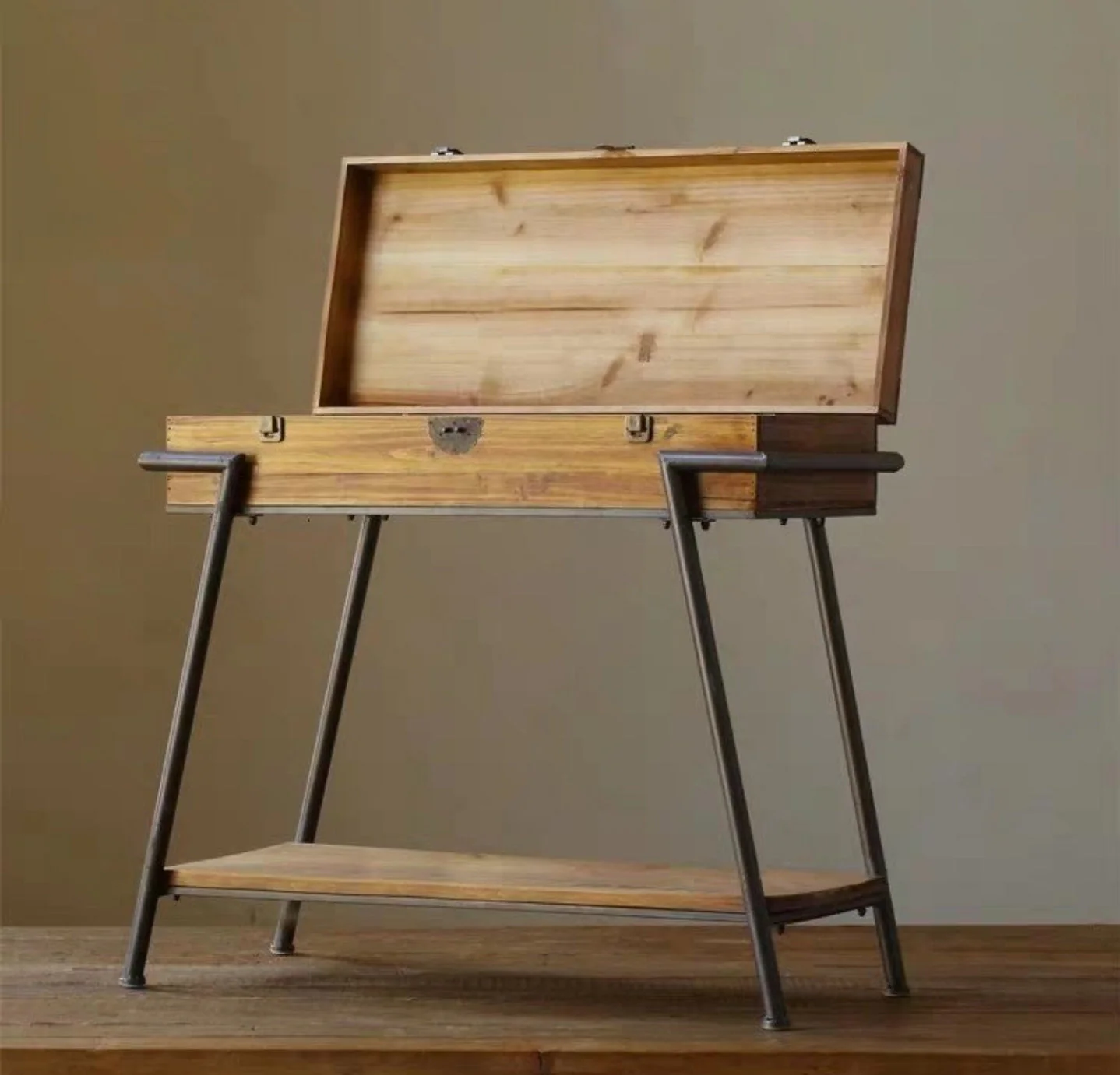 LILA Rustic Reclaimed Solid Wood Hallway Console Table - Image 4