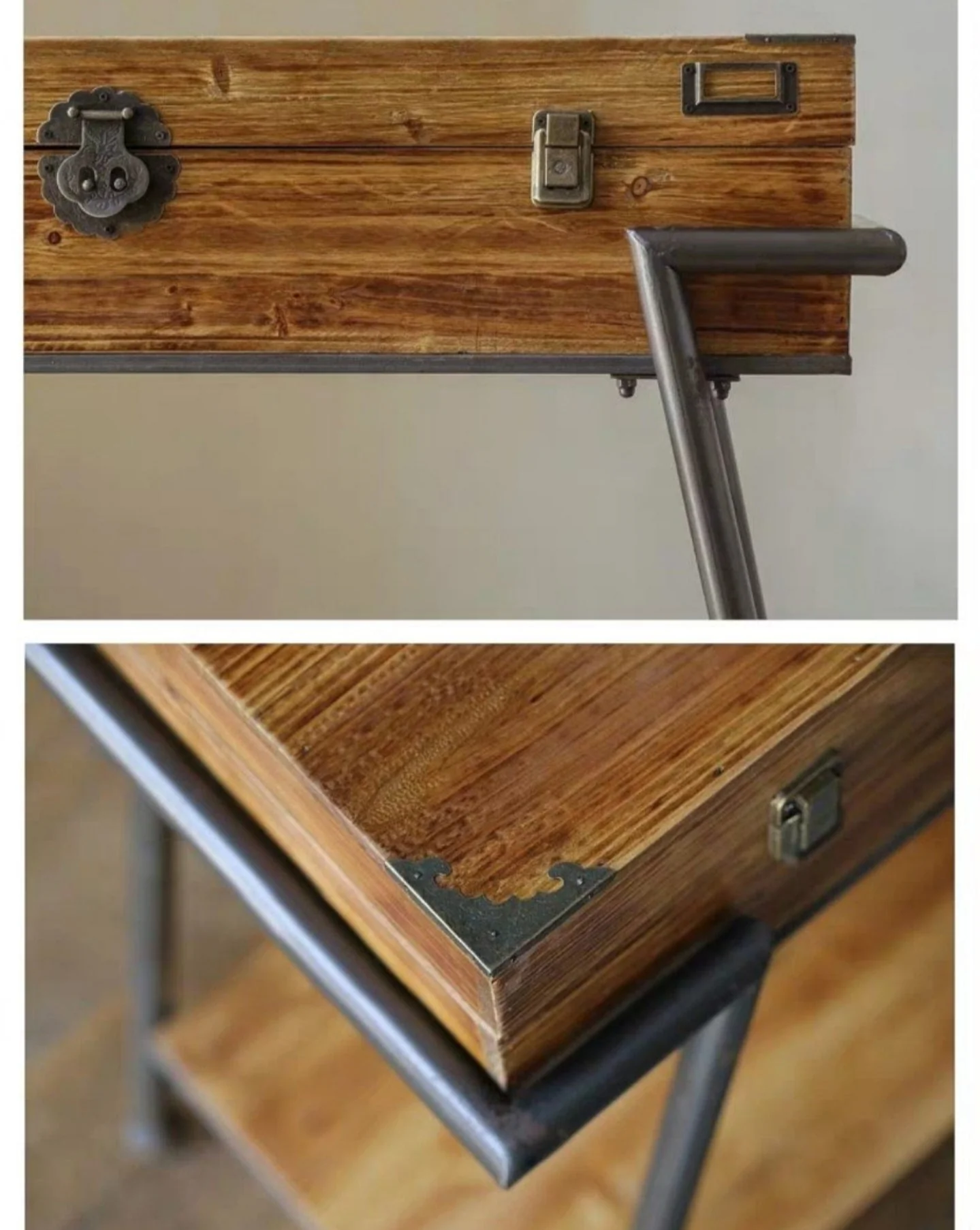 LILA Rustic Reclaimed Solid Wood Hallway Console Table - Image 6