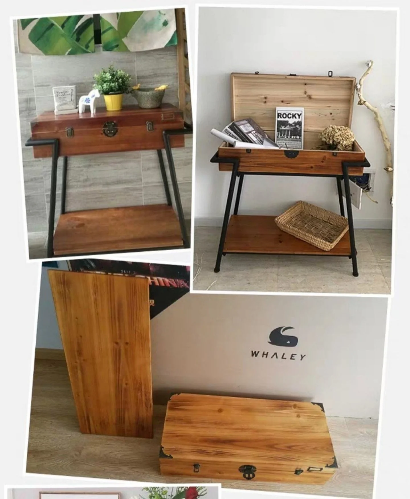 LILA Rustic Reclaimed Solid Wood Hallway Console Table - Image 8