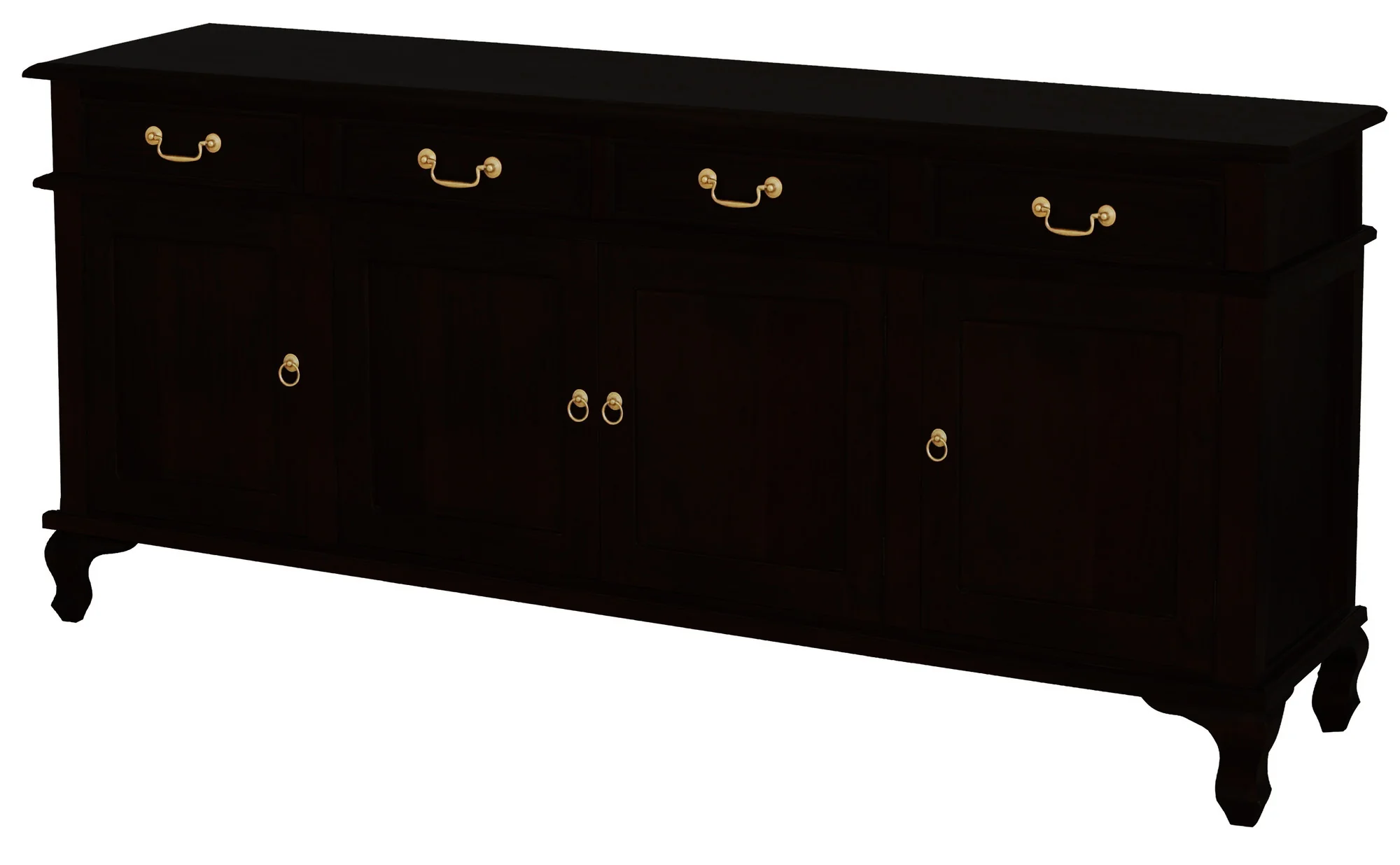 Queen Anna Solid Teak Wood Timber 4 Door 4 Drawer 200cm French Buffet Sideboard Table - White TEK168 SB 404 QA ( Picture for Reference Only ) - Image 16