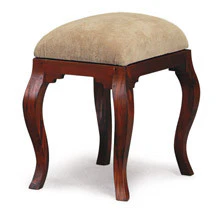 Queen AnnMary French Stool with attached cushion TEK168 CH 001 QA ( Light Pecan Colour ) - Image 3