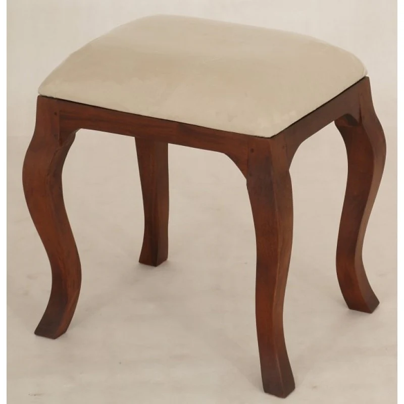 Queen AnnMary French Stool with attached cushion TEK168 CH 001 QA ( Light Pecan Colour ) - Image 4