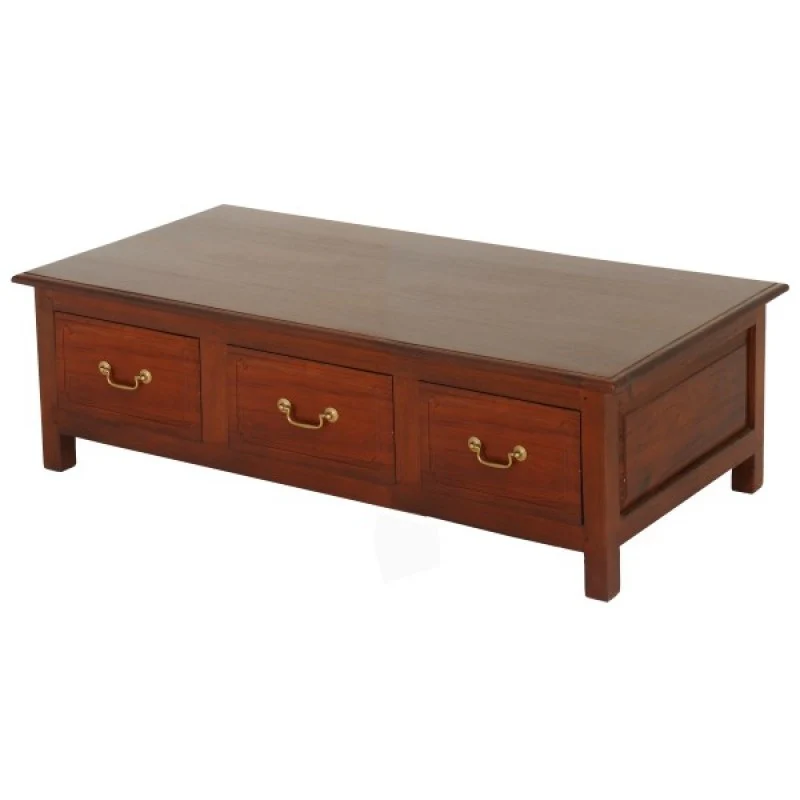 Tasmania 6 Drawer Straight Leg Coffee Table Large Rectangular Design 130 cm x 70 cm ( 130W 70D 40H ) TEK168 CT 006 KL - Image 3