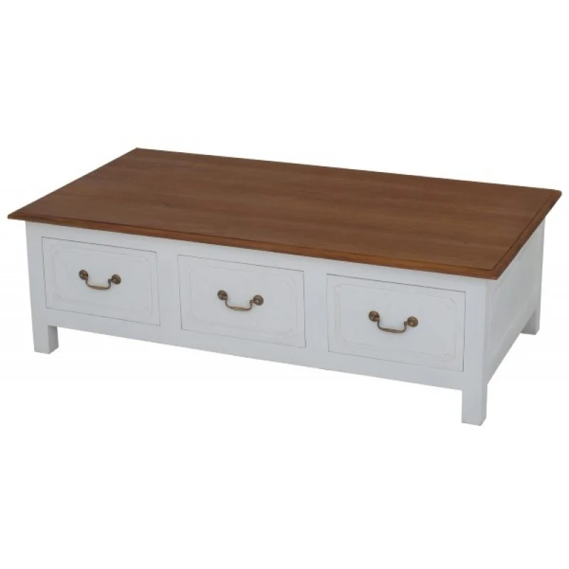 Tasmania 6 Drawer Straight Leg Coffee Table Large Rectangular Design 130 cm x 70 cm ( 130W 70D 40H ) TEK168 CT 006 KL - Image 4